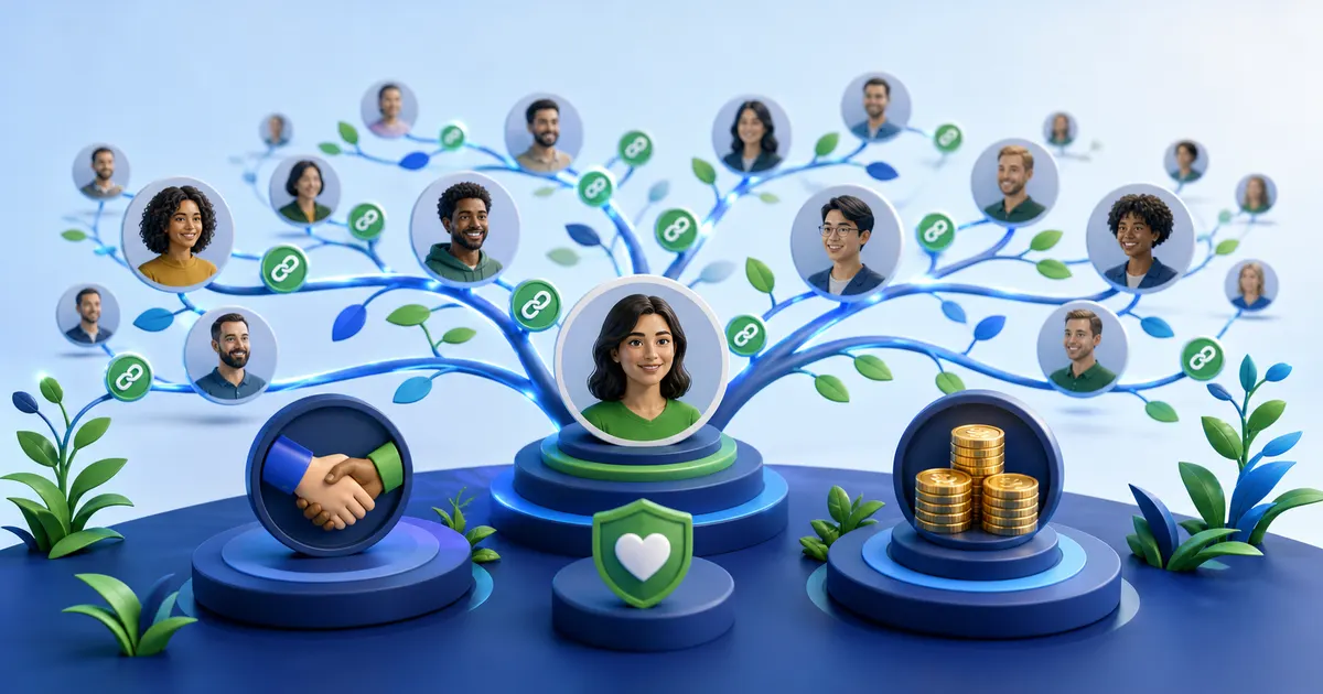 Trusted referral community growing through helpful links transparent rewards and handshakes