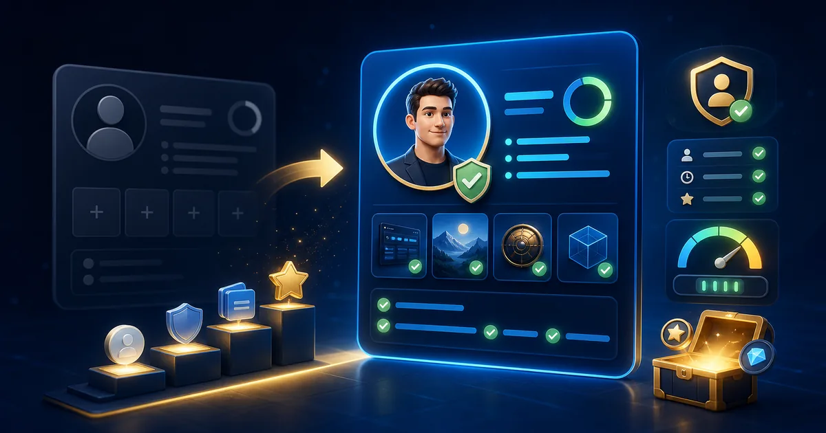 User upgrading a complete verified profile with portfolio proof and a strong trust score